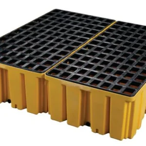 Supplier of EAGLE 4 Drum Plastic Pallet, Large Capacity, Yellow (1640) in UAE