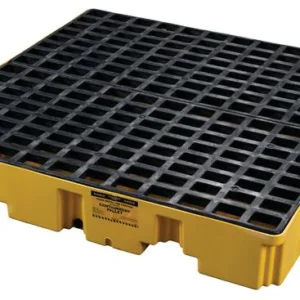 Supplier of EAGLE 4 Drum Plastic Pallet With Drain, Yellow (1645) in UAE