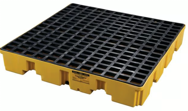 Supplier of EAGLE 4 Drum Plastic Pallet With Drain, Yellow (1645) in UAE